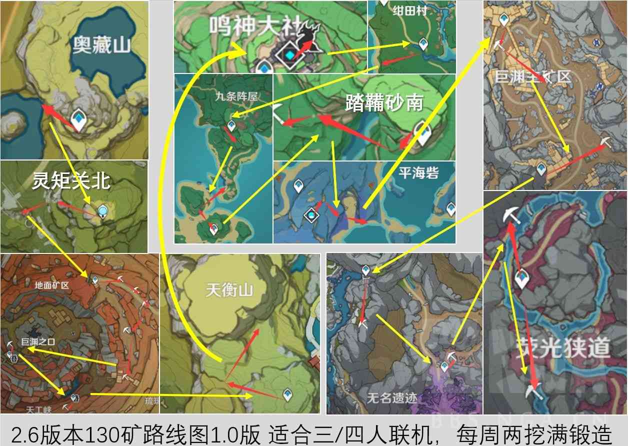 原神：基于2.6版本对旧联机挖矿图的更新