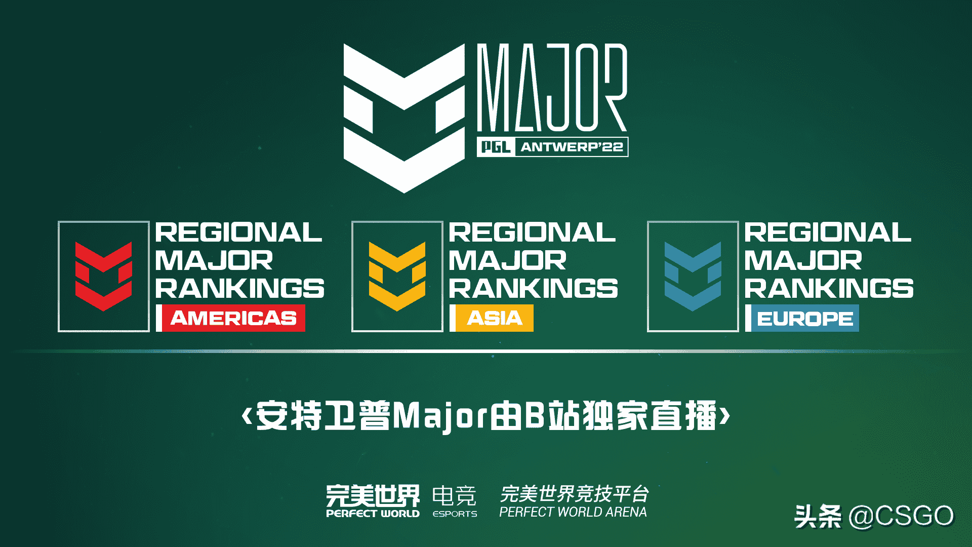 安特卫普Major及RMR赛事将由完美世界电竞全程中文制作